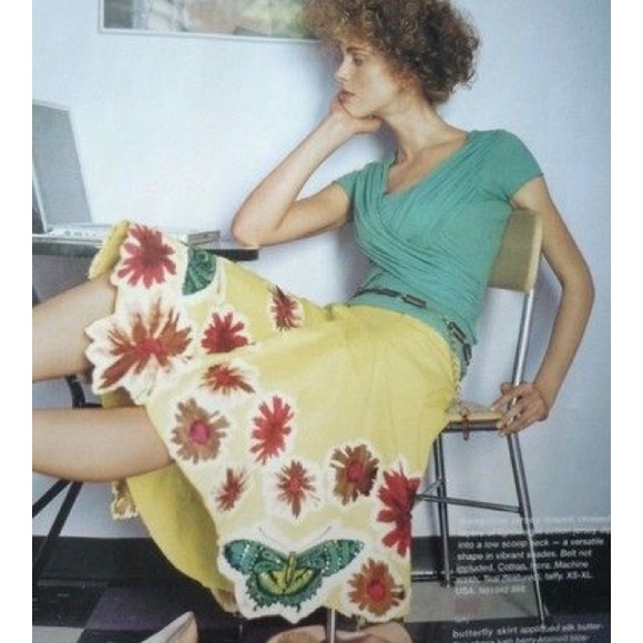 Anthropologie Dresses & Skirts - ODILLE Anthropologie butterfly appliquéd skirt 4